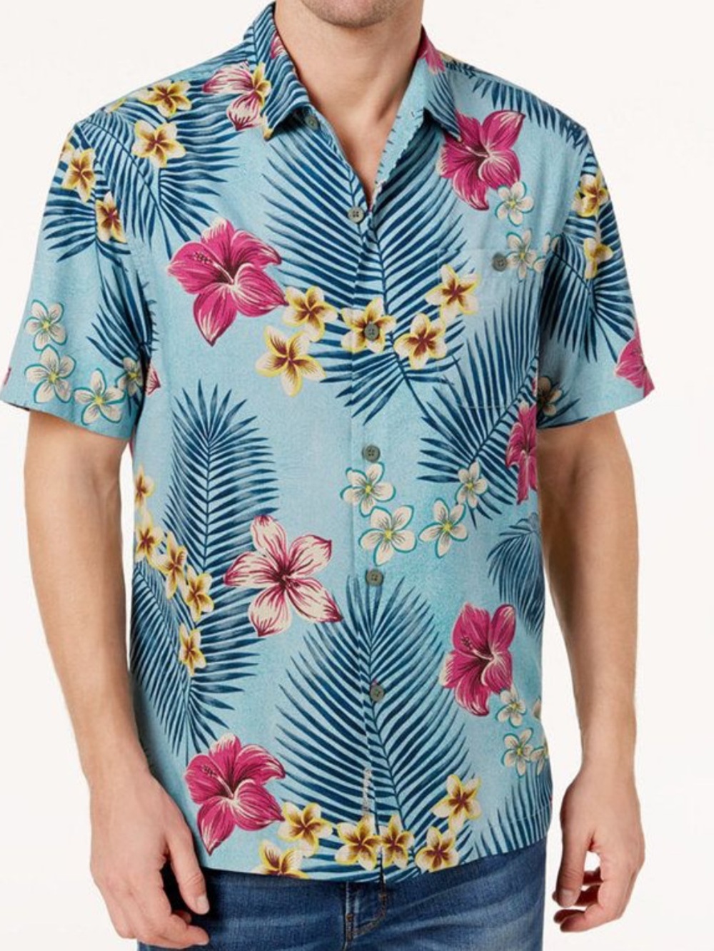 Tommy Bahama Men’s Silk Blend Majorelle Blooms Island Zone Camp Shirt Size L